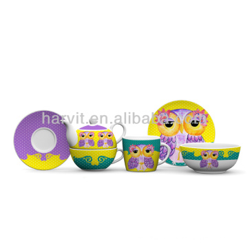 Owl Porcelain Breakfast Set For Children